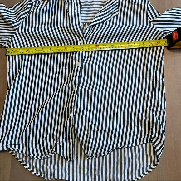 PAIGE Elora Stripe Button-Down Black and White Blouse - Picture 12 of 12